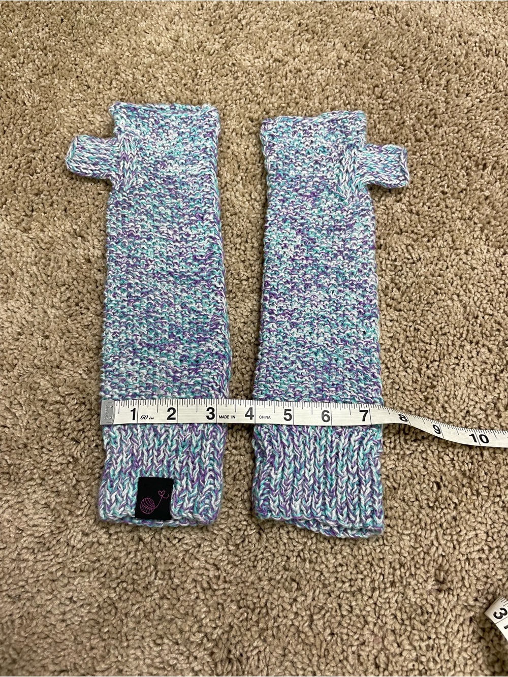 Urban Outfitters Mint, Lavender & White Knit Fingerless Arm Warmers - Picture 6 of 8